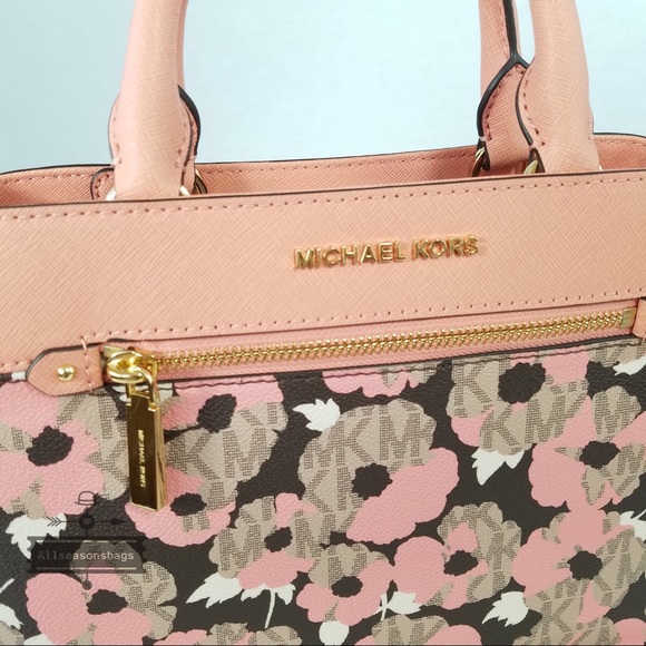 NWT Michael Kors Hailee Xs Satchel Floral Coral - Picture 4 of 8